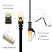 Cat 7 Shielded Ethernet Cable 8ft 2pack (Highest Speed Cable) Cat7 Black Flat Internet Network Cables, for Modem, Router, LAN, Computer - Compatible with Cat 5e, Cat 6 Network