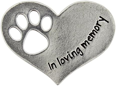 Whitney Howard Designs 1" Sentimental Pewter Heart Pocket Token (Loving Memory Pet Remembrance)