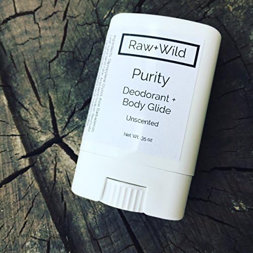 Deodorant + Body Glide, Unscented, .35oz, Purity, Raw + Wild