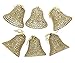 Elegant Traditional Christmas Holiday Shimmering Sparkling Bell Ornaments With Bows, Medium, Pack of 6, 6