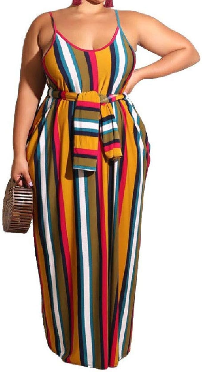 Amazon Vitryst ベルトオーバーサイズパーティードレスと女性のストラップ快適なカラフルなストライプ ワンピース チュニック 通販