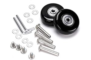 F-BER Suitcase Luggage Wheels Replacement Kit - OD40-64mm Wheels, ABEC 608zz, Set of 2