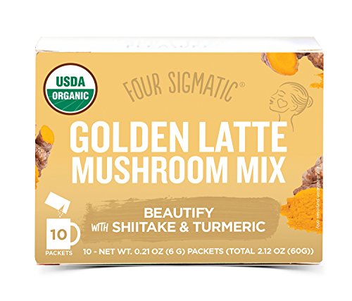 Four Sigmatic Golden Latte with Shiitake Mushroom & Turmeric, Dairy-free, USDA Organic with coconut milk powder - beauty