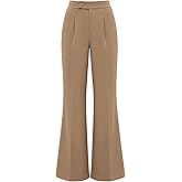 KIRUNDO Womens Dress Pants High Waisted Wide Leg Pleated Trousers Flare Palazzo Slacks Pockets Business Casual Outfits
