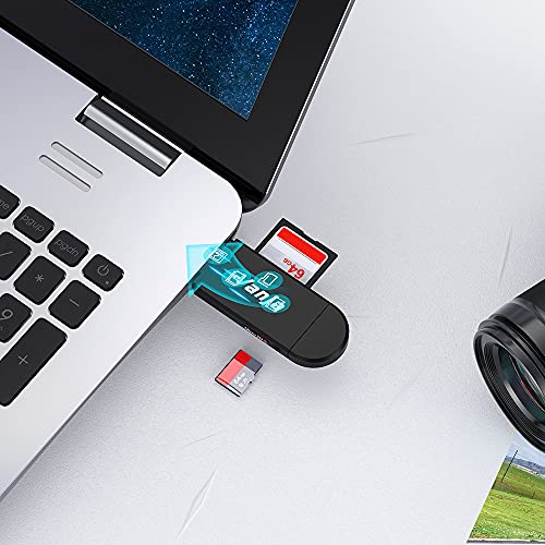 Vanja 3 in 1 Micro SD Card Reader, USBC USBA Micro USB Portable