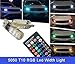 Aukora 2x T10 6SMD 5050 RGBW LED Car Interior Reading Lights Super Bright 16-Color Changing Width Lamp Wedge Side Light with Wireless Remote Control
