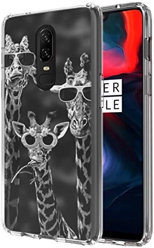OnePlus 6 Case, Ailiber Creative Sunglass Animal Slim Fit Flexible Durable Shock Absorption Proof Fingerprint Lightweight Soft TPU Protector Cover for OnePlus6 (6.3 inch 2018) - Giraffe