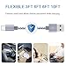 Daiendi USB MFI Type C Cable 5Pack 2x3FT 2x6FT 10FT,Nylon Braided Type C Cable Charger USB Cable Cable Compatible Samsung Galaxy S9 S8 S10 Plus Note 9/8 LG V30 G6 G5 Pixel 3 XL Nexus 5X/6P(Gray&white)