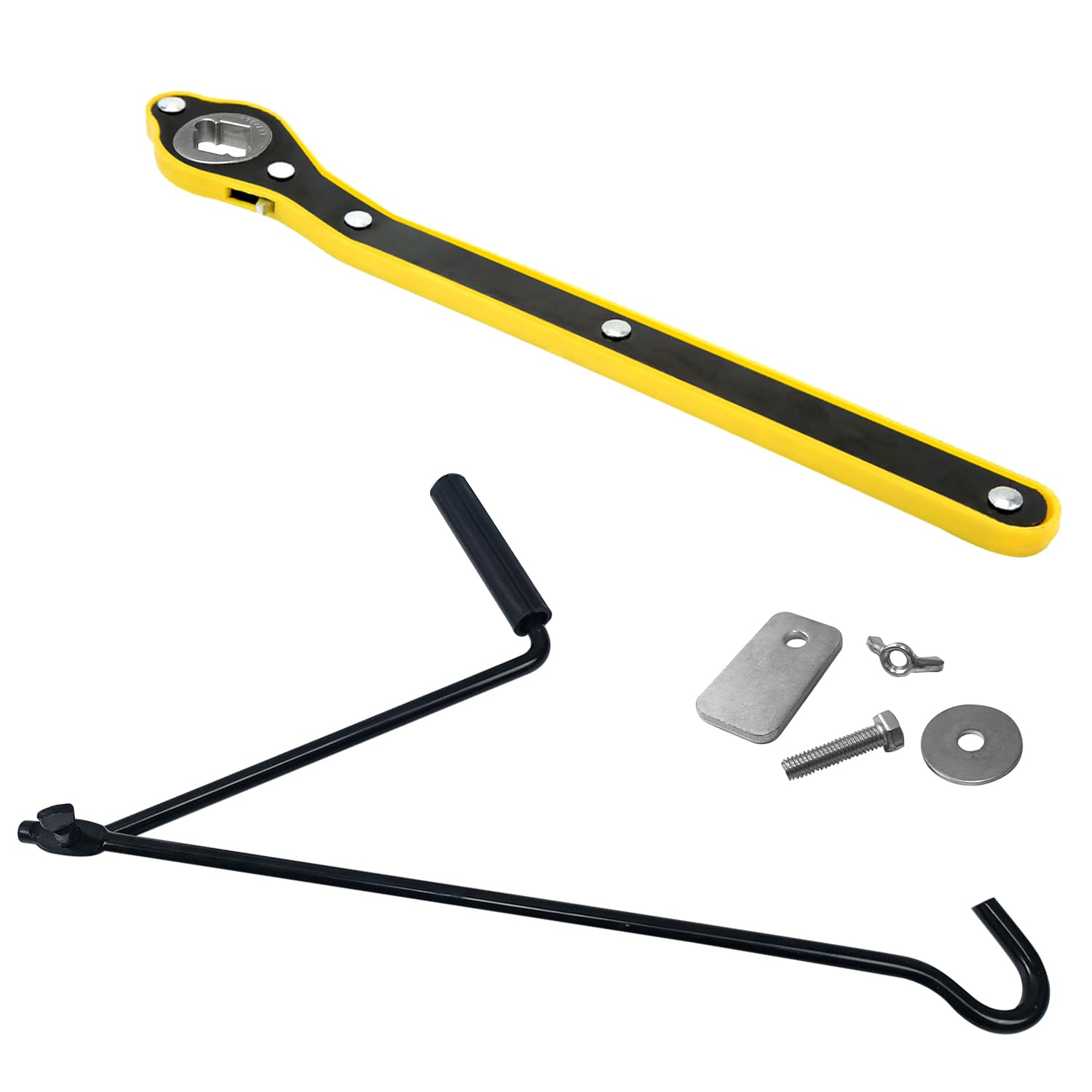 Car Lift Bridge Ratchet Wrench with Extended Crank Wrench and Universal Adapters, Car Jack Wrench, for Scissor Bridge Lift for Cars (1)