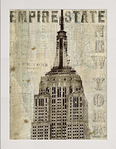 Frame Company Watson Range Vintage Ny EmpireState Building by Michael Mullan, Frame - A5, White