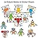 Make A Sticker Sheets (4.5 x 6.5 inches) - Great for Kid's Stocking Stuffers, Easter Basket Stuffers, Party Favors, Kid's Travel Activities (24 Sticker Sheets, Make-A-Robot)