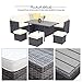 Wisteria Lane Outdoor Patio Furniture Set,10 PCS Sectional Conversation Set All Weather Wicker Sofa Table Chair Stool,Grey