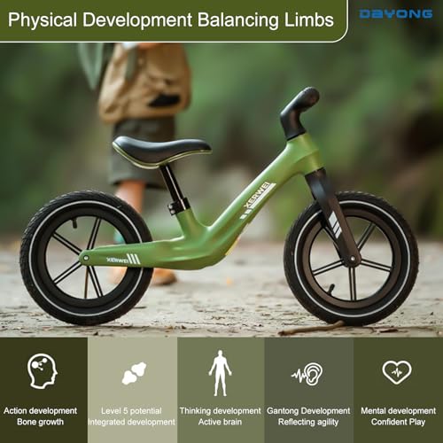 DAYONG Balance Bike for Kids, No Pedal Toddler Training Bicycle with Height Adjustable Seat, Lightweight Walker Bike with Inflatable Wheels for 3-7 Years Old Boys Girls.