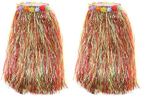 Idealgo 3pcs Waistbands Hawaii Hula Party Skirt