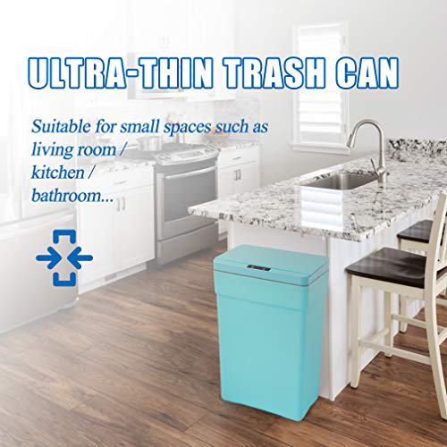 13 Gallon Trash Can Plastic Kitchen Trash Can Automatic Touch Free High
