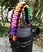 Hydro Flask Handle - Paracord Survival Strap with Security Ring for Wide Mouth Water Bottles Carrier (Colorful/Black)