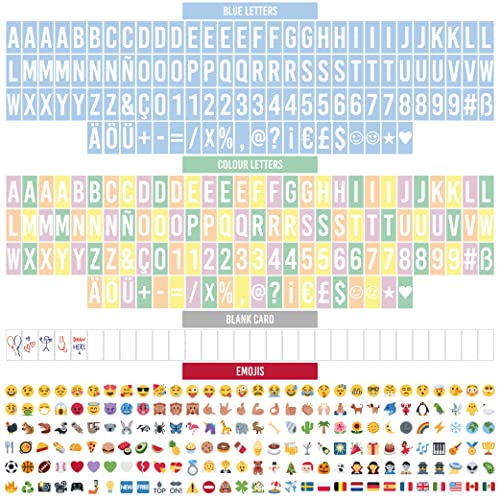 Blue Cinema Light Box with 400 Letters, Emojis and 2 Markers - BONNYCO | Led Light Box Boy Bedroom Decor, Baby Shower | Cinema Led Sign Letters Board Gifts for Boys, Children for Birthdays Christmas