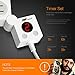 Power Strip Surge Protector Multi Outlet Charging Station Flepow 4-Outlets Patent-Designed Timer Power Strip with Dual USB Charge Ports(5V/2.1A) 1200W/10A FCC Certified, White