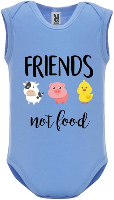 Body Bebe Manche Sans Friends Not Food Vegan Bebe Garcon Bleu 6mois Amazon Fr Vetements Et Accessoires