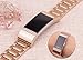 Oitom Stainless Steel Bands Compatilbe Fitbit Charge 2,Premium Stainless Steel SS Metal Replacement Watch Band Strap for Fitbit Charge 2 Smart Fitness Watch (Rose Gold with Diamond)
