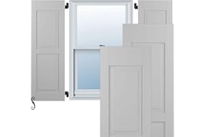 Ekena Millwork RW101RP18X52PRH Two Equal Raised Panel Exterior Wood Shutters, 18 x 52, Primed