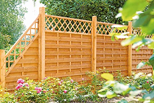 Gartenzaun "Sunline-Serie" I Lamellenzaun, Sichtschutzzaun aus Fichte I druckimprägniertes Holz I Standard 180 x 180 cm I 1 Element I Zum Aufschrauben – Bild 5