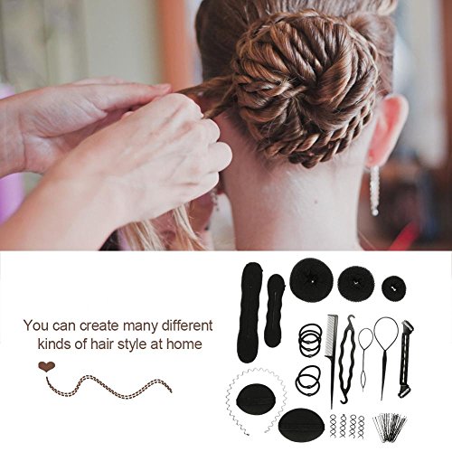 Hair Styling Set, 15Pcs/Set Fashion DIY Hair Design Twist Tool Simple Fast Braid Ponytail Holder Bun Maker Hair Makeup Accessories