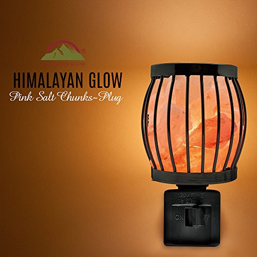 Himalayan Glow Natural Salt lamp, Framed Night Light Rotateable Base, Wall Plug In - Thumbnail 3