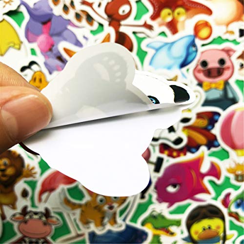 100PCS Lovely Cartoon Animals Stickers Waterproof Laptop Astronaut Stickers Car Bicycle Suitcase Computer Water Bottle Mobile Phone Stickers Decals for Kids (Cartoon Animals 100)