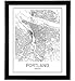 Portland Poster, Portland Map, Map of Portland, City Map Posters, Portland Map Print, Oregon Map, Minimalist Poster, Scandinavian Poster, Black and White, Map Wall Art, Map Art, 8x10