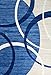 Persian-Rugs 3895 Blue Swirls 7'10 x 10'6 Modern Abstract Area Rug Carpet