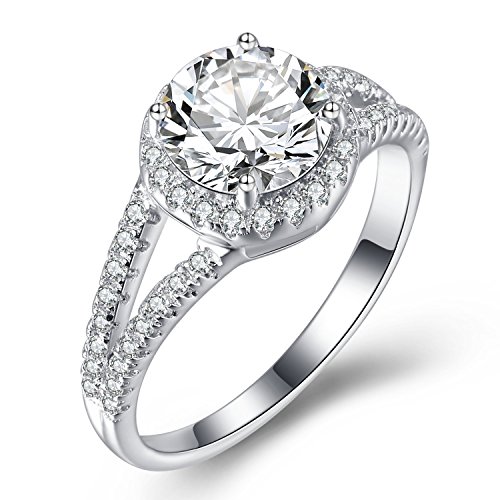 Caperci sterling silver split shank 2ct round solitaire cz cubic …