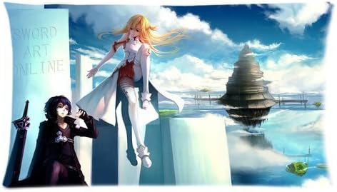Japan Anime Cartoon Sword Art Online SAO Kirito Yuuki Asuna Custom King Size Bed Pillowcase DIY Pillowslips Roomy in Size 20 * 36 Inch