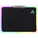 LED Lighting Hard Gaming Mouse Pad, RGB Colorful Computer Notebook Mac Mice Mat - Black