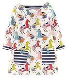 Girls Cotton Longsleeve Pocket Dresses Special Occasion Cartoon Print by Fiream(1035TZ,2T/2-3YRS)
