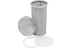 MASON JAR LIFESTYLE 32oz Quart Cold Brew Coffee and Tea Maker Stainless Steel Filter for Mason Jars With Lid and 2 Silicone Seals (No Jar)