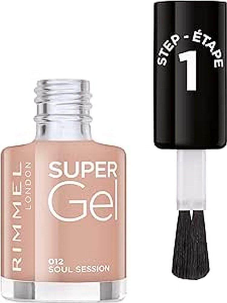 Rimmel Super Gel, 012 Soul Session, Long-Lasting Nail Polish, Glazed Finish, Easy Application, Gel-like Manicure, Chip Resistant, Clean Formula, 12ml