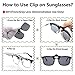 Polarized Clip-on Flip Up Metal Clip Rimless Sunglasses, Lightweight, S Size, Black Lens