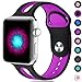 Haveda Sport Bands Compatible for Apple Watch 38mm/40mm, Soft Silicone Sport Strap Bands for Apple Watch, iWatch Series 4/3/2/1,Women Men Kids 38mm/40mm S/M Black/Purple