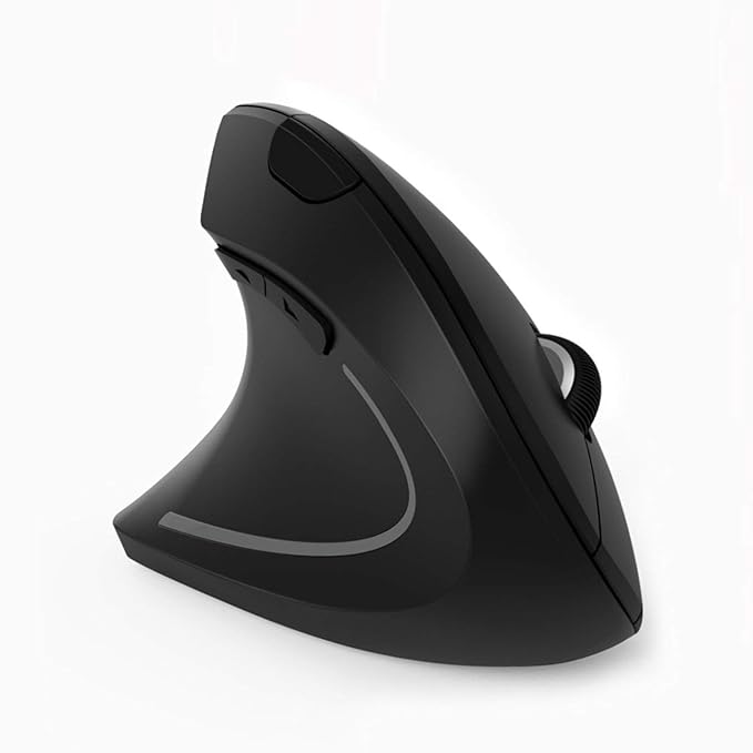 Jelly Comb Ergonomische Maus für Linkshänder, Kabellose Vertikale Lautlose Funkmaus für Laptop, PC und Notebook, 6 Tasten, DP