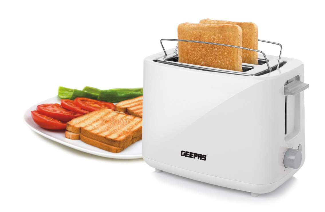 Geepas 870W 2 Slice Bread Toaster Toaster with 7 Level Browning