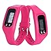 Iuhan® Fashion Digital LCD Pedometer Run Step Walking Distance Calorie Counter Watch Bracelet (Hot Pink)