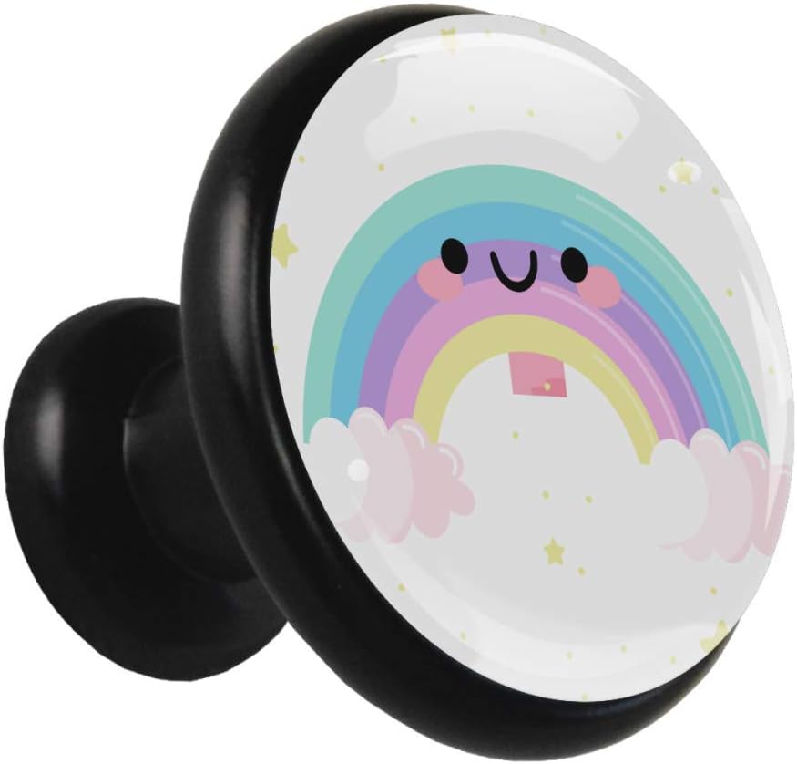 Regenbogen-Smiley Black Metal Küche Schubladenschrank Knöpfe Türgriff