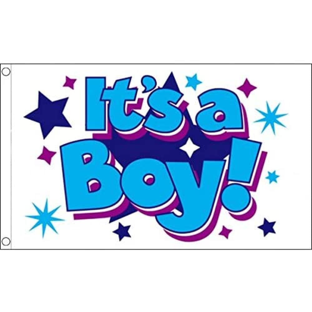 AZ FLAG - Its A Boy With Stars Flag - 3x5 Ft - 100D Polyester It'S A Boy Banner with Two Metal Grommets - Fade Resistant - Vivid Colors - 3' x 5' Feet - 150x90 Cm