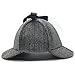 Sherlock Holmes Hat,Deerstalker Hat Classic Cos Play for Adults and Children, Grey, Large