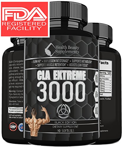 ** EXTREME CLA FAT BURNER ** Fast Acting CLA Fat Burning Supplement - Top Rated Extra - Strength Formula Ensures You Will Lose Weight Fast - Fat Burner For Men & Women - Muscle Phase by HB&S Solutions