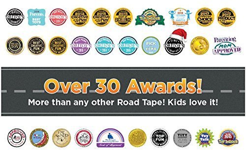 PlayTape TinyTown Cars & Roads: Includes Tuner Car, Tape Road, & Toy Road Signs & Accessories. Build Your Own Tiny Town! Easy to Use, Safe for Home, Quick CleanUp; PlayTape Road Tape; Play Cars