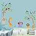 decalmile Animal Tree Wall Stickers Monkey Giraffe Elephant Kids Wall Decals Baby Nursery Kids Room Wall Decor (Finished Size: 47