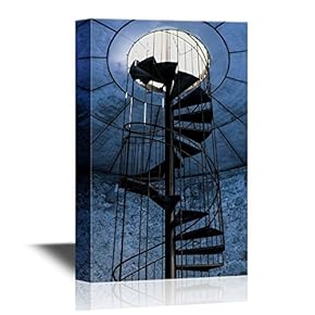 Canvas Wall Art - Spiral Staircase - Gallery Wrap Modern Home Art | Ready to Hang - 12x18 inches