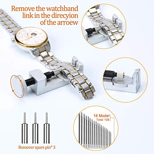 Watch Repair Tools Kits, Kingsdun Upgraded Version 149pcs Watches Battery Replacement Watchband Link Remover Spring Bar Tool Kit with Carrying Case and Instruction Manual - Thumbnail 3